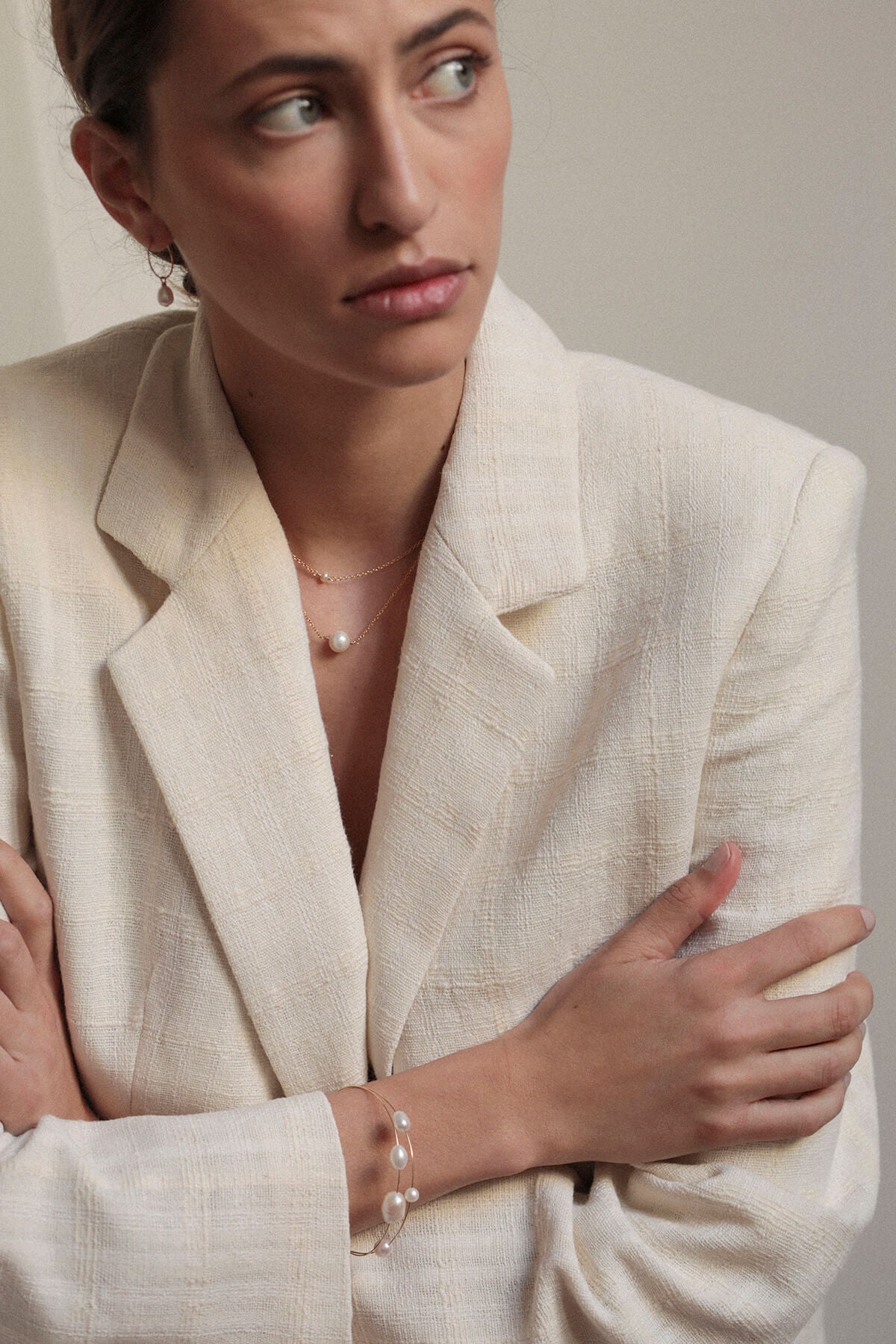 Jonc ALBA en perles blanches