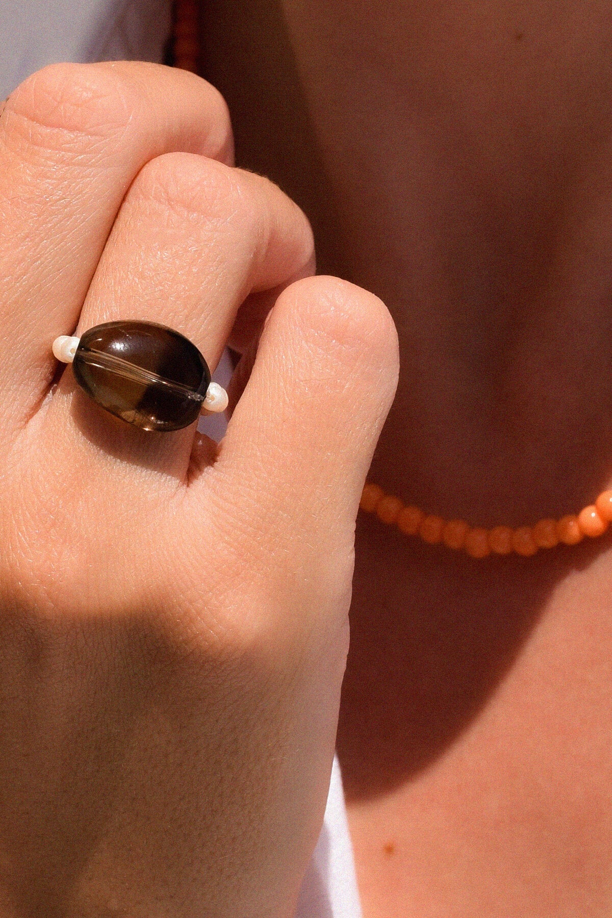 FORMENTERA | Bague Quartz brun
