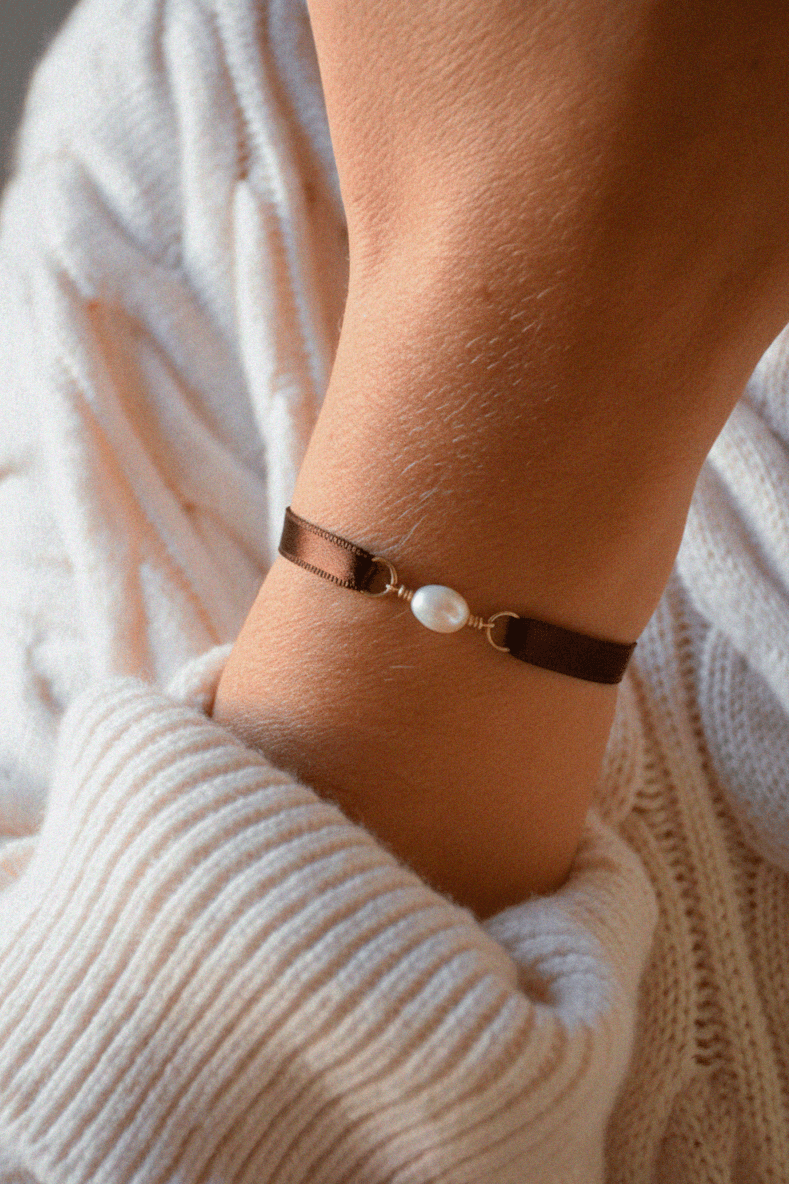 Bracelet ruban |  Chocolat