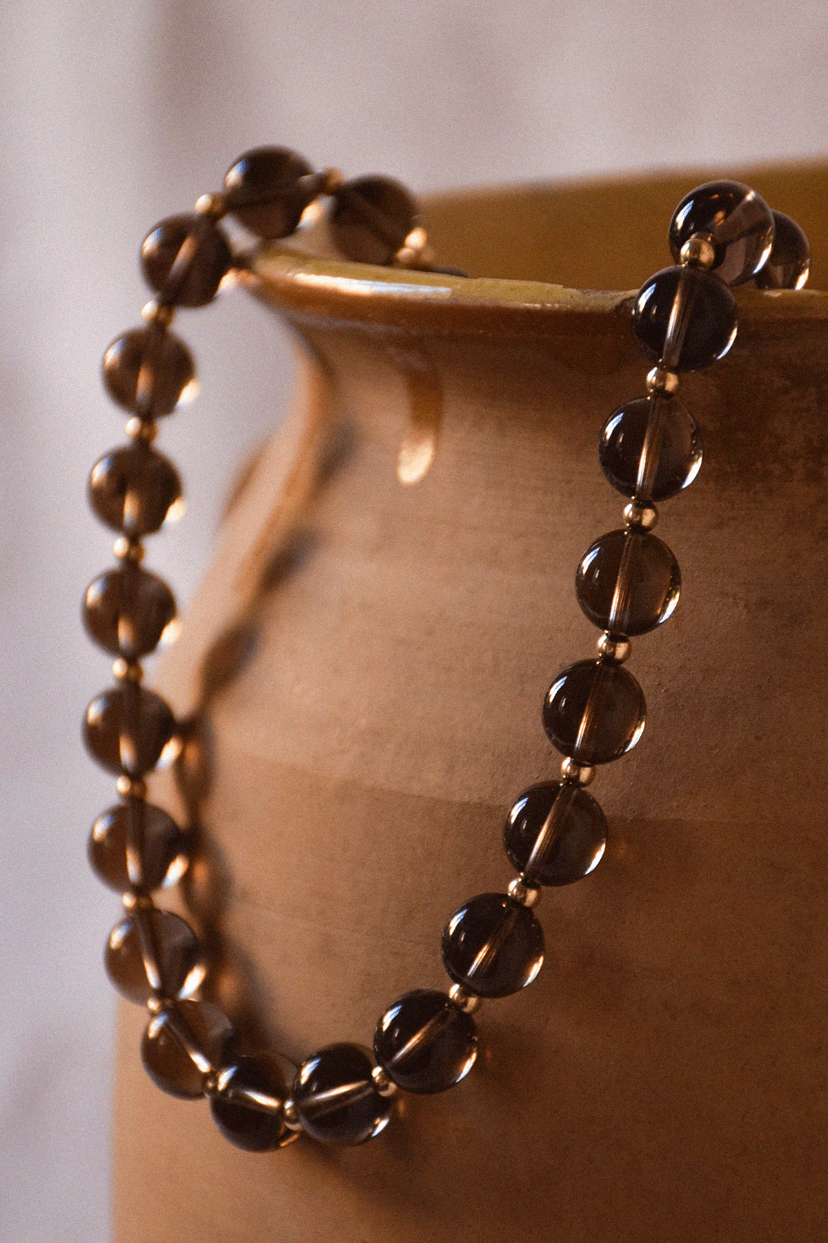 BRUNA | Collier Quartz brun chocolat