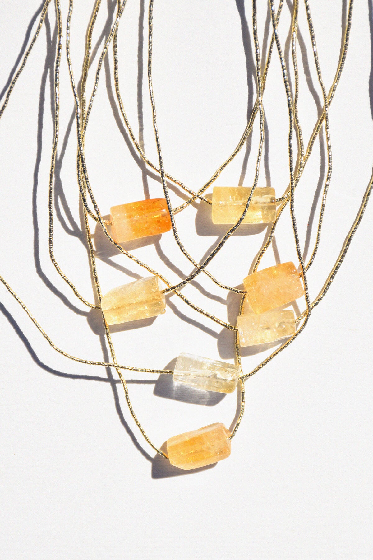 RIVIERA | Collier fil d'or et citrine