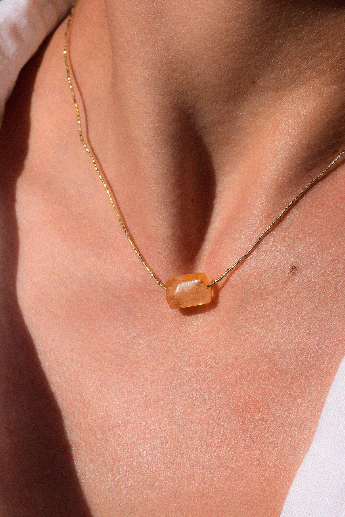 RIVIERA | Collier fil d'or et citrine