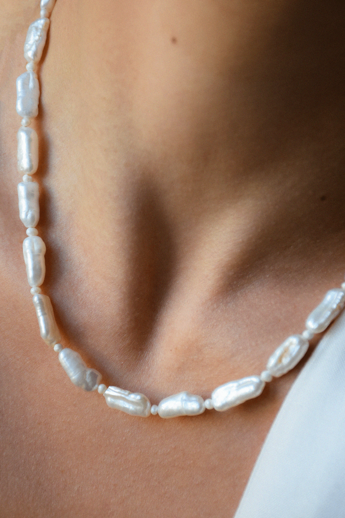 Nora | Collier perles de culture rectangles