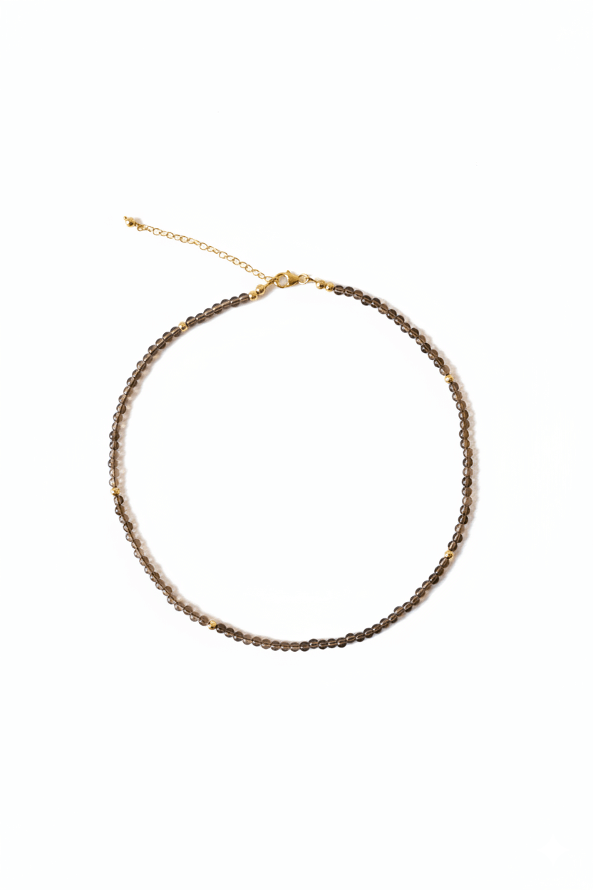 EXPRESSO | Collier quartz chocolat