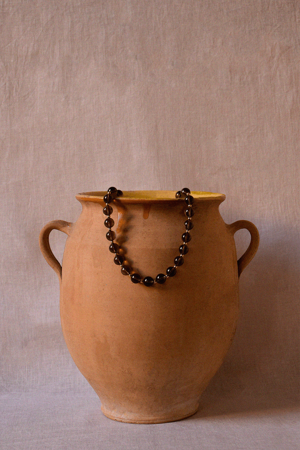 BRUNA | Collier Quartz brun chocolat