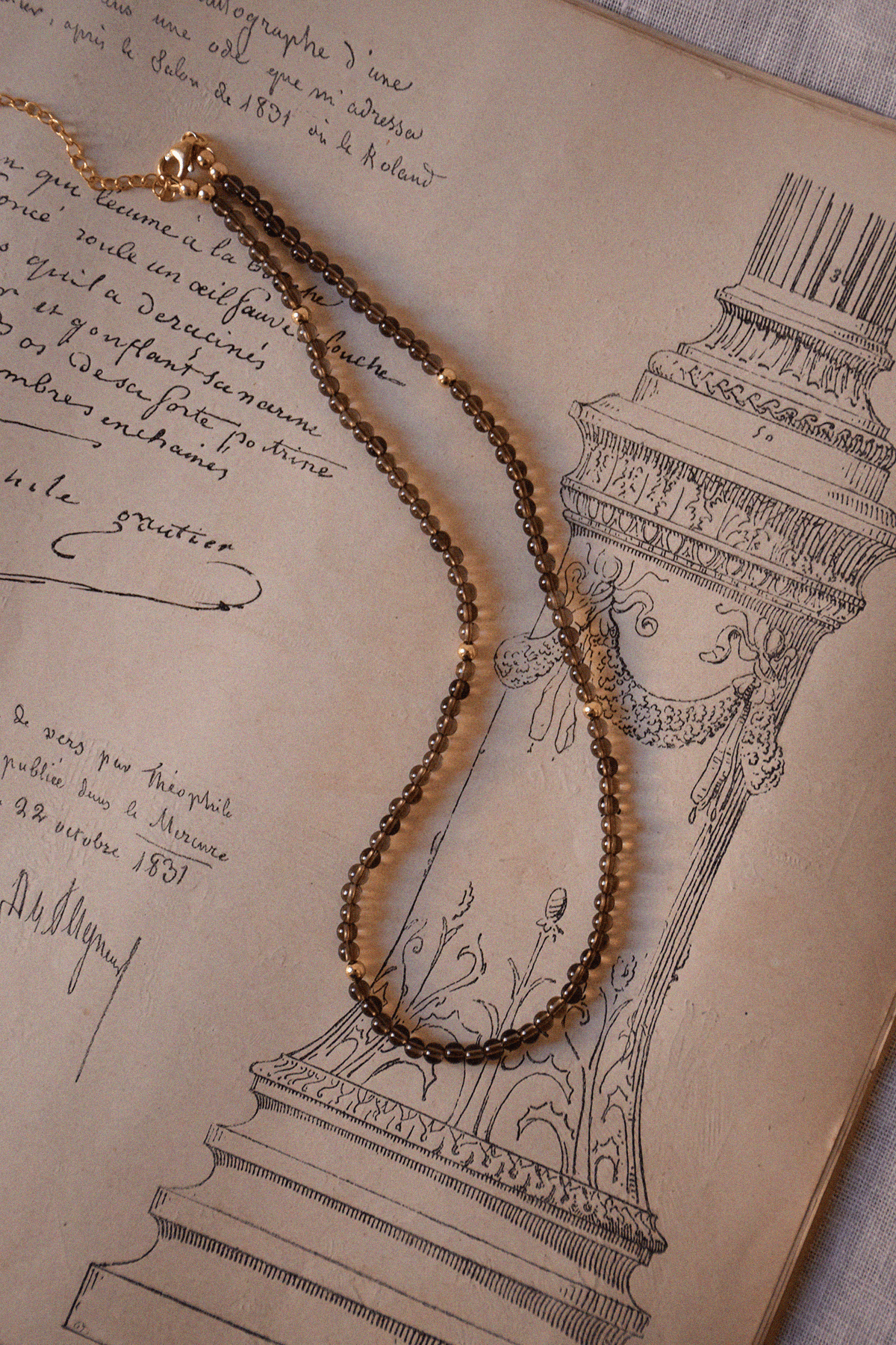 EXPRESSO | Collier quartz chocolat