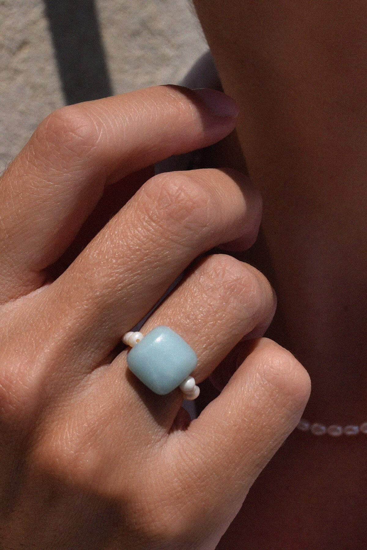 ISLA | Bague mini perles et Amazonite
