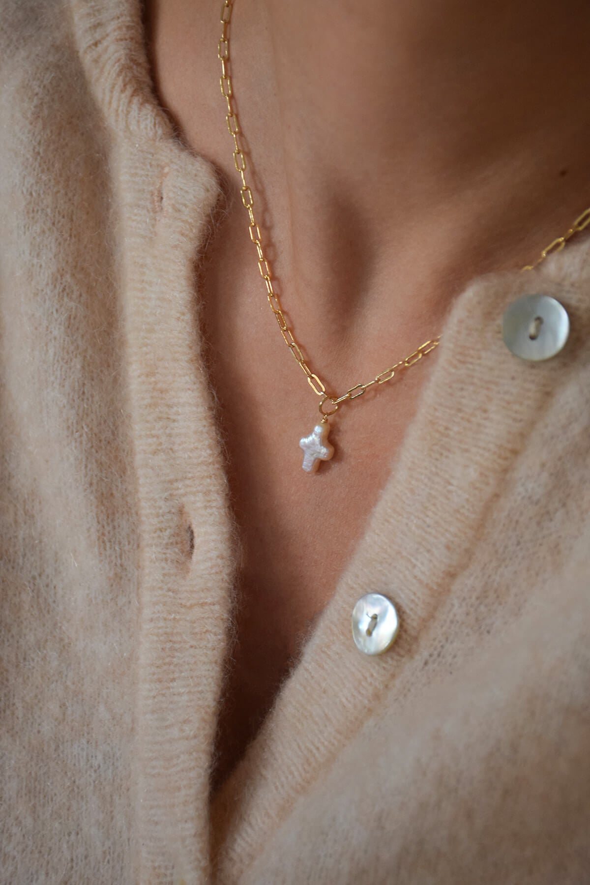 PERLE DE CULTURE CROIX | PENDENTIF