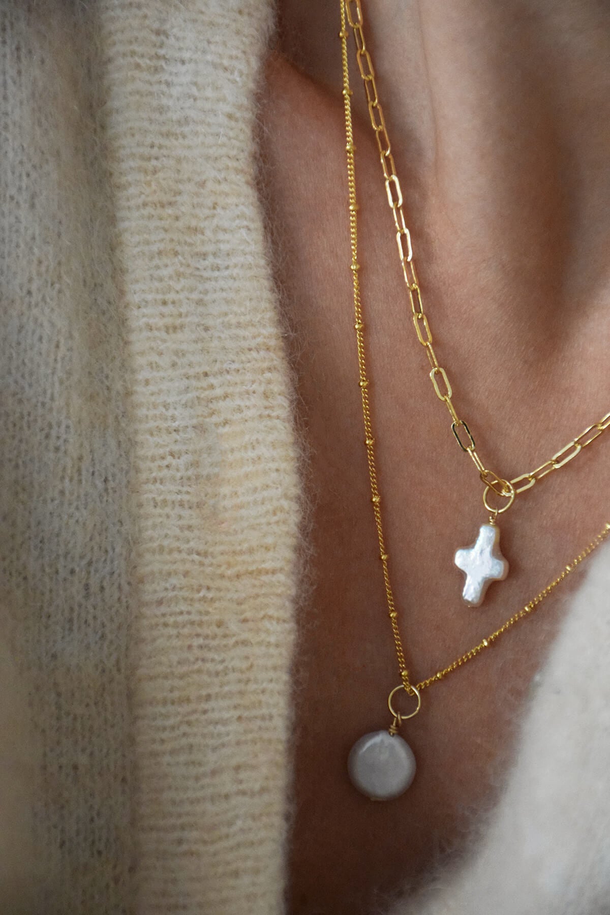 PERLE DE CULTURE CROIX | PENDENTIF