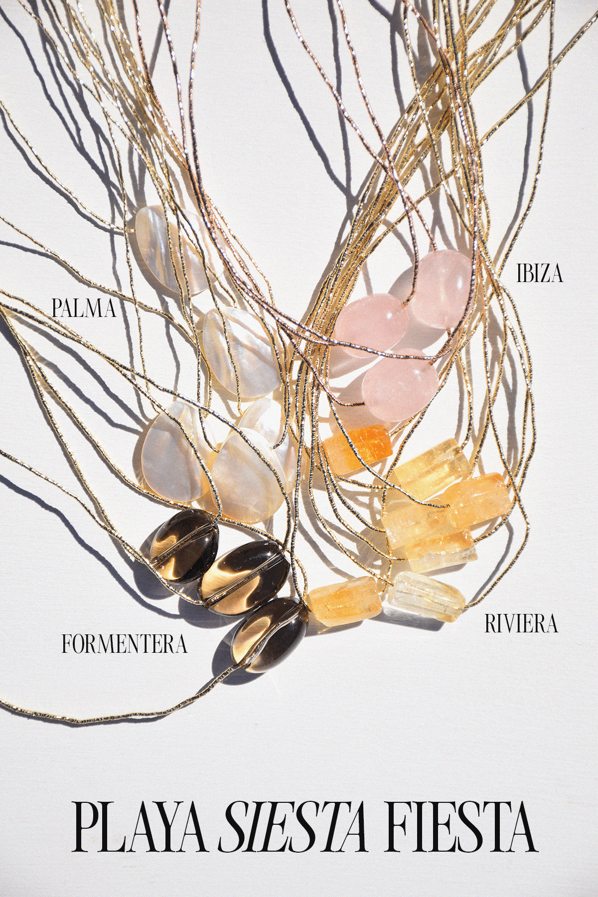 FORMENTERA | Collier fil d'or et Quartz choco