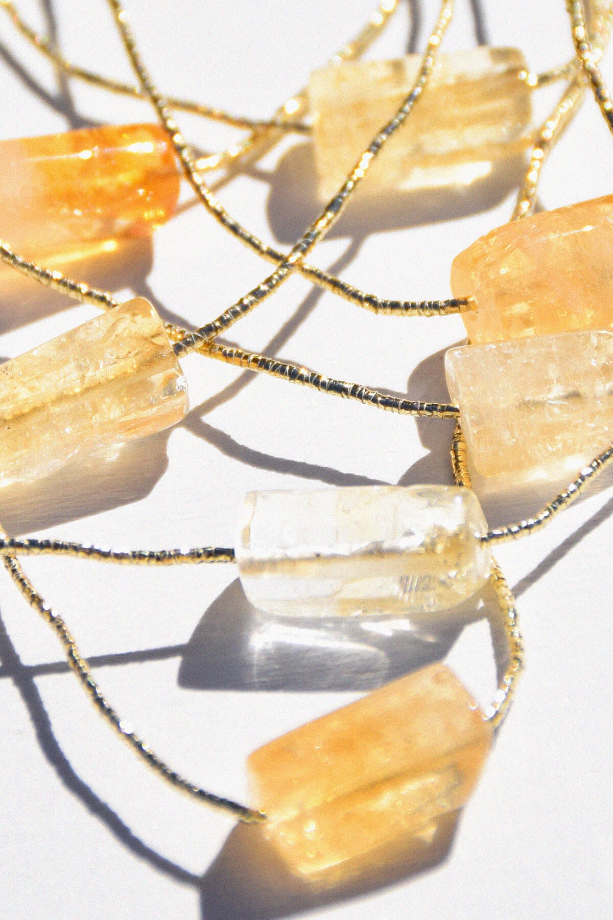 RIVIERA | Collier fil d'or et citrine