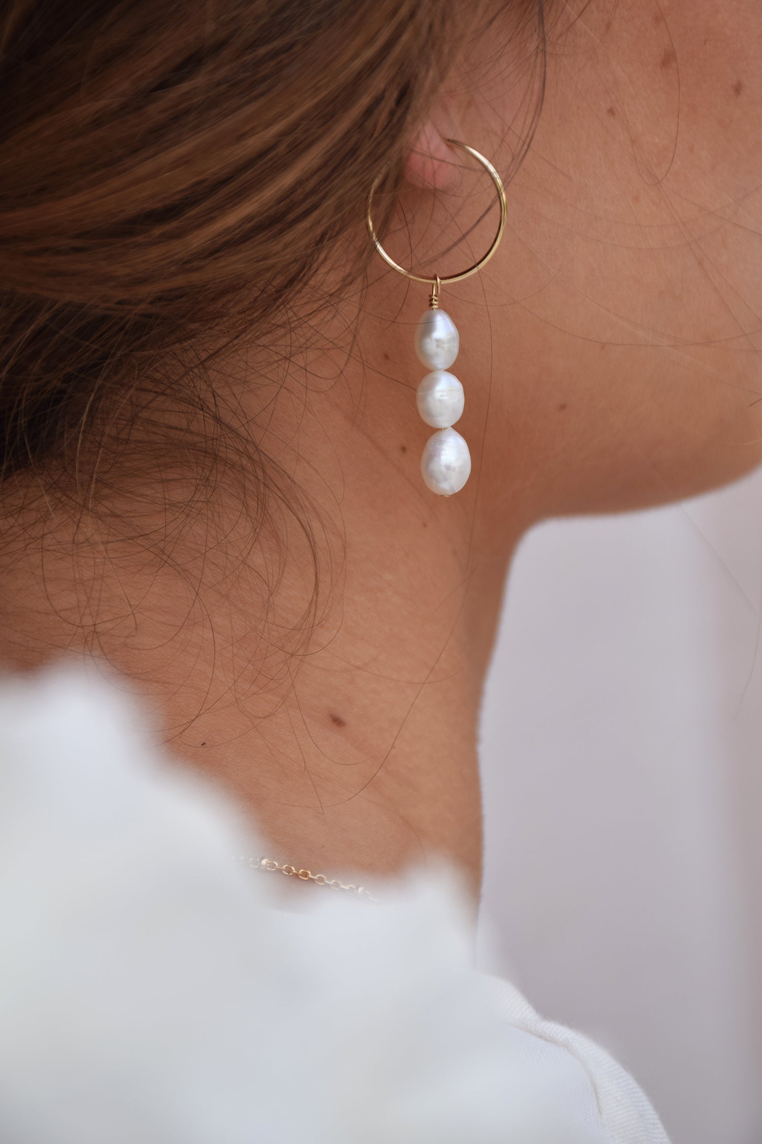 GRANET | Créoles gold filled 3 perles - Bazile Provence (3961206866038)