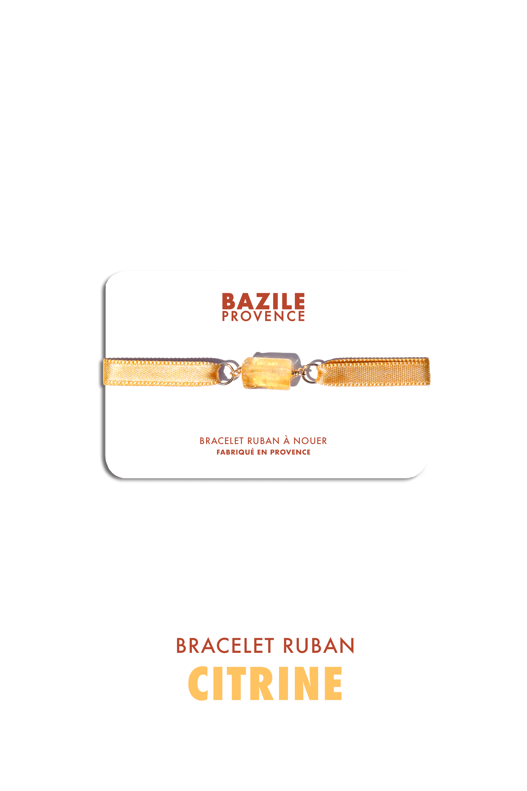 Bracelet ruban | Citrine et Soleil Doré