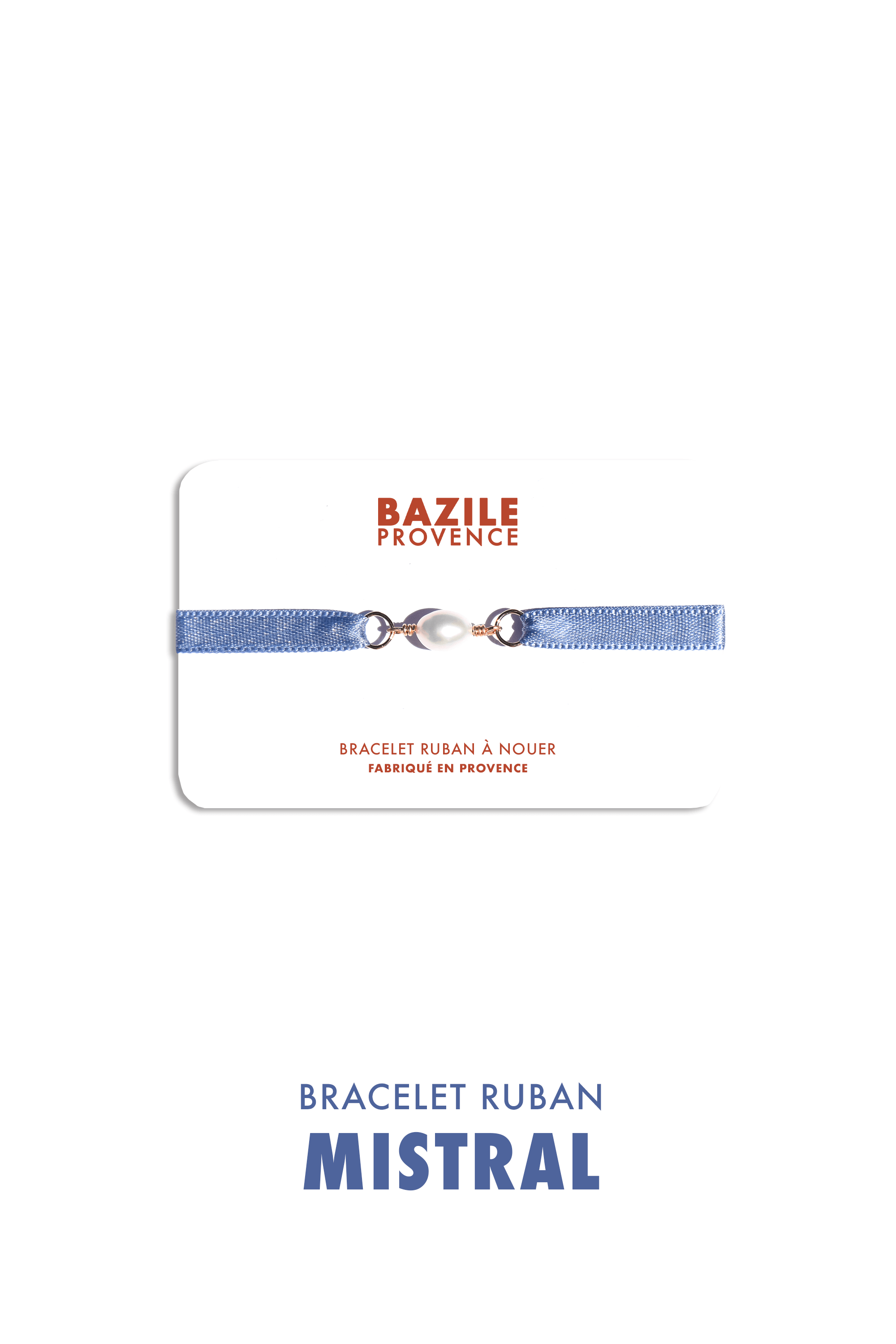 Bracelet ruban | Bleu Mistral