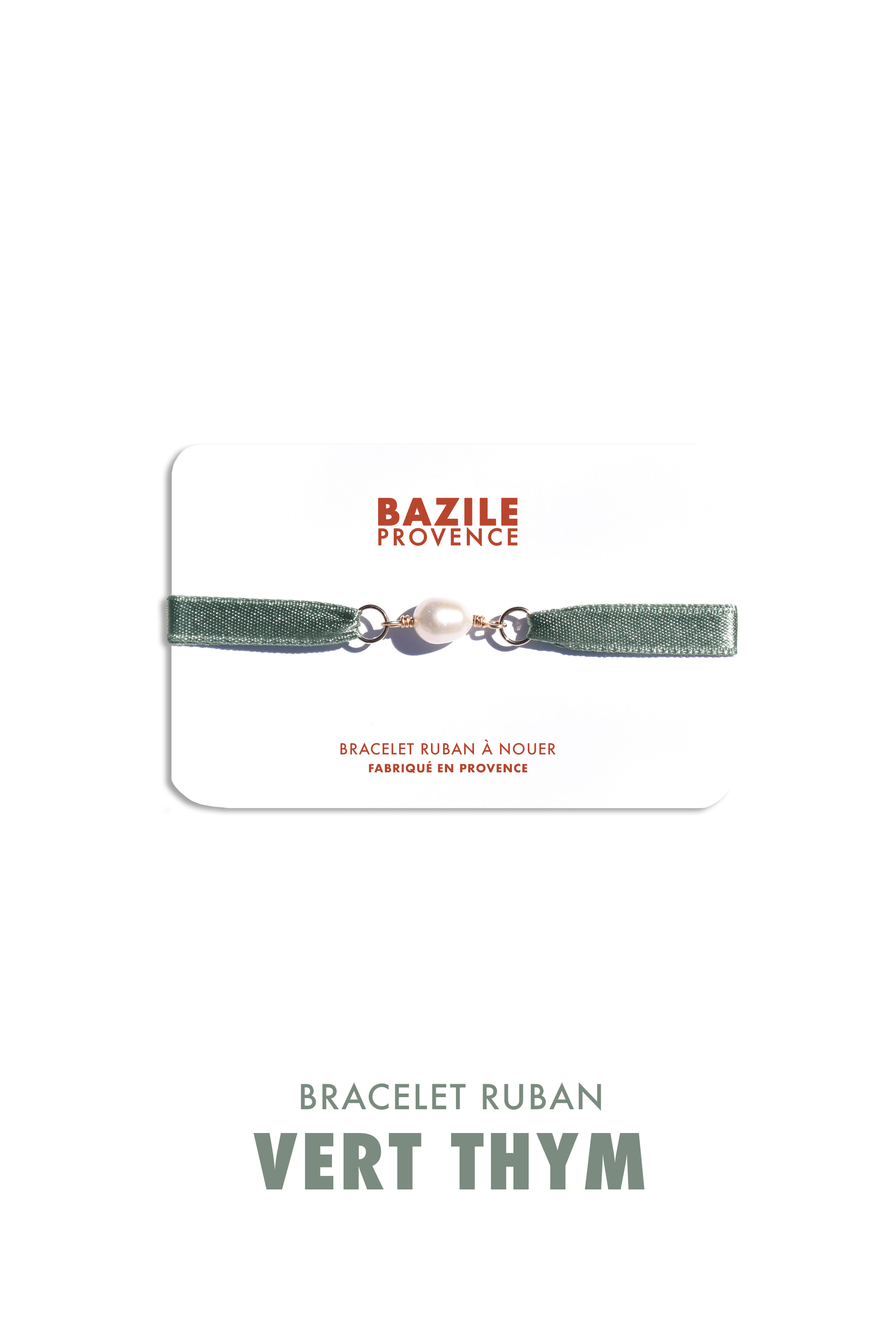 Bracelet ruban | Vert Thym
