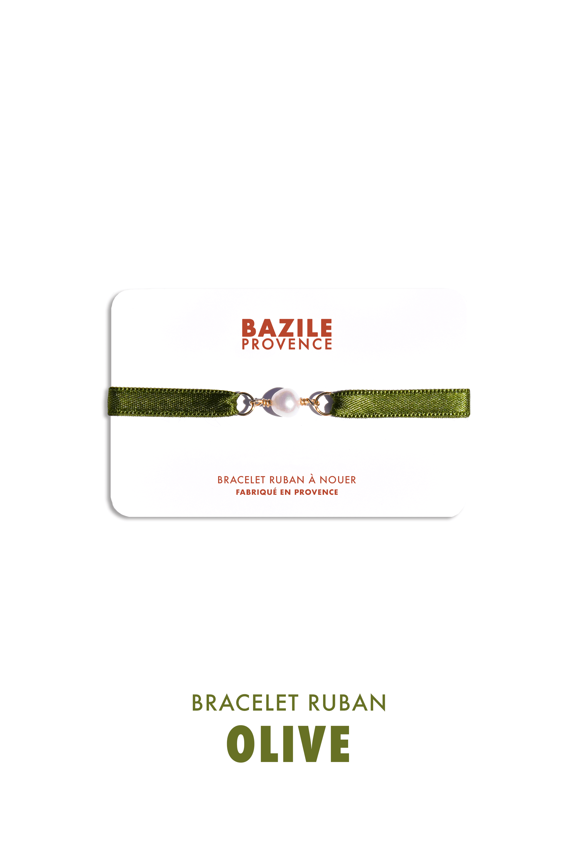 Bracelet ruban | Vert olive