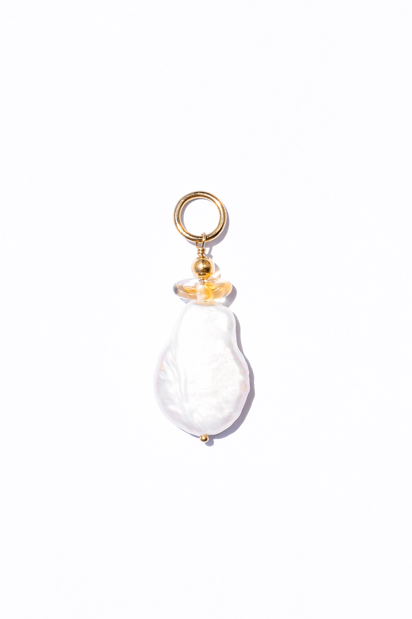 SABLE | PENDENTIF MAXI PERLE DE CULTURE ET CITRINE