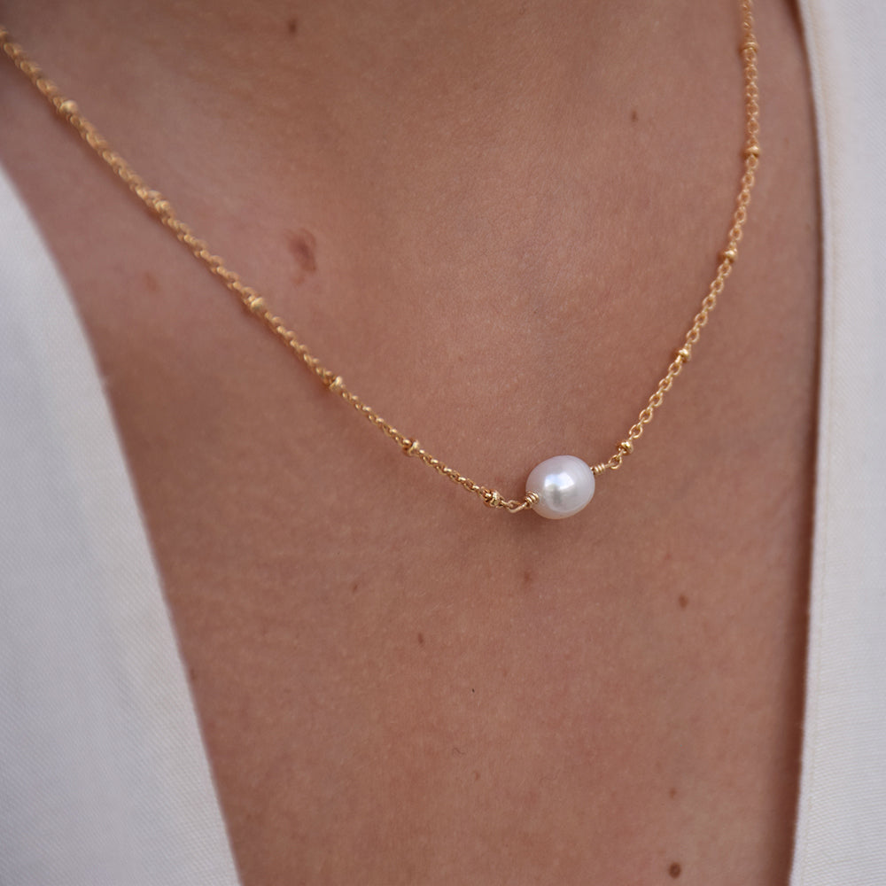 CATALANS | Chaîne gold filled avec perle blanche de culture - Bazile Provence (2651665858678)