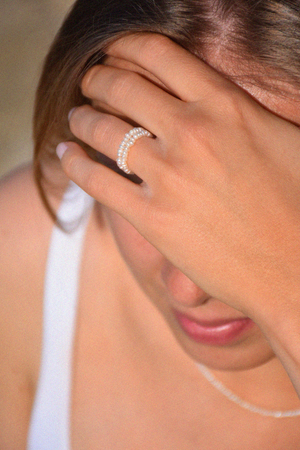 Paillote | Bague perles blanches