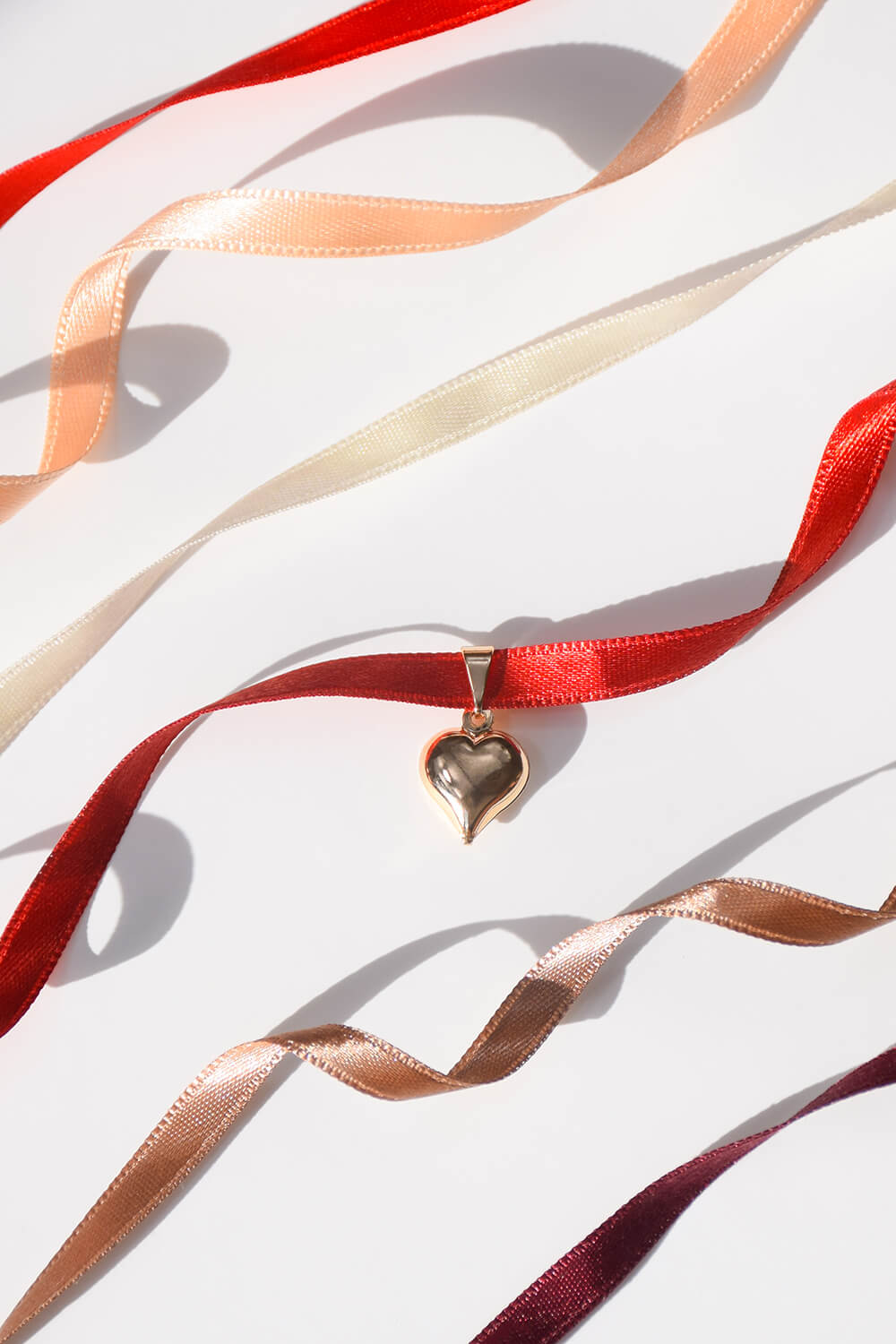 Coeur d'Or | Pendentif et bracelet ruban