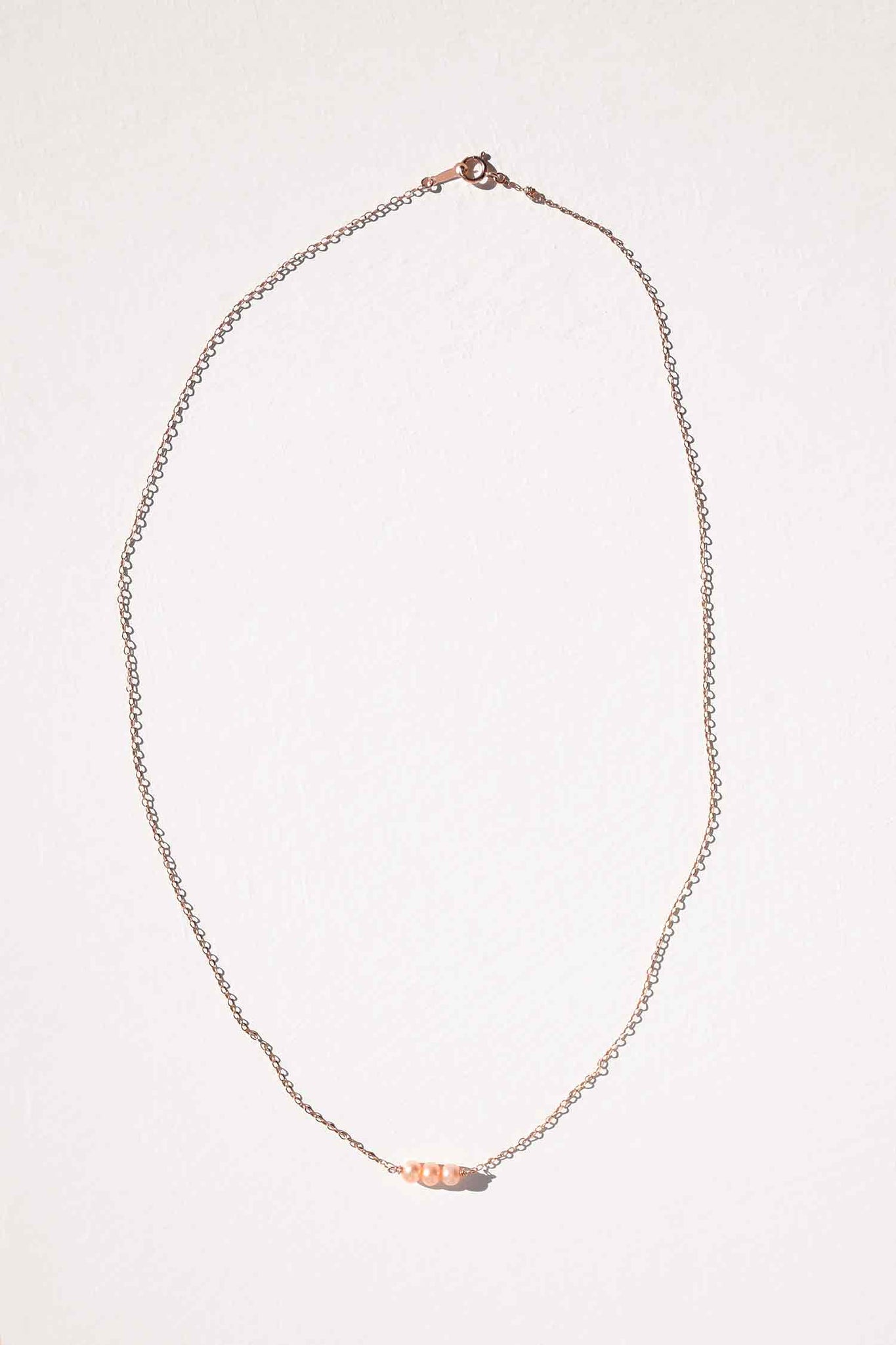 Borély | Collier 3 perles or rose