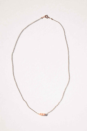 Borély | Collier 3 perles or rose