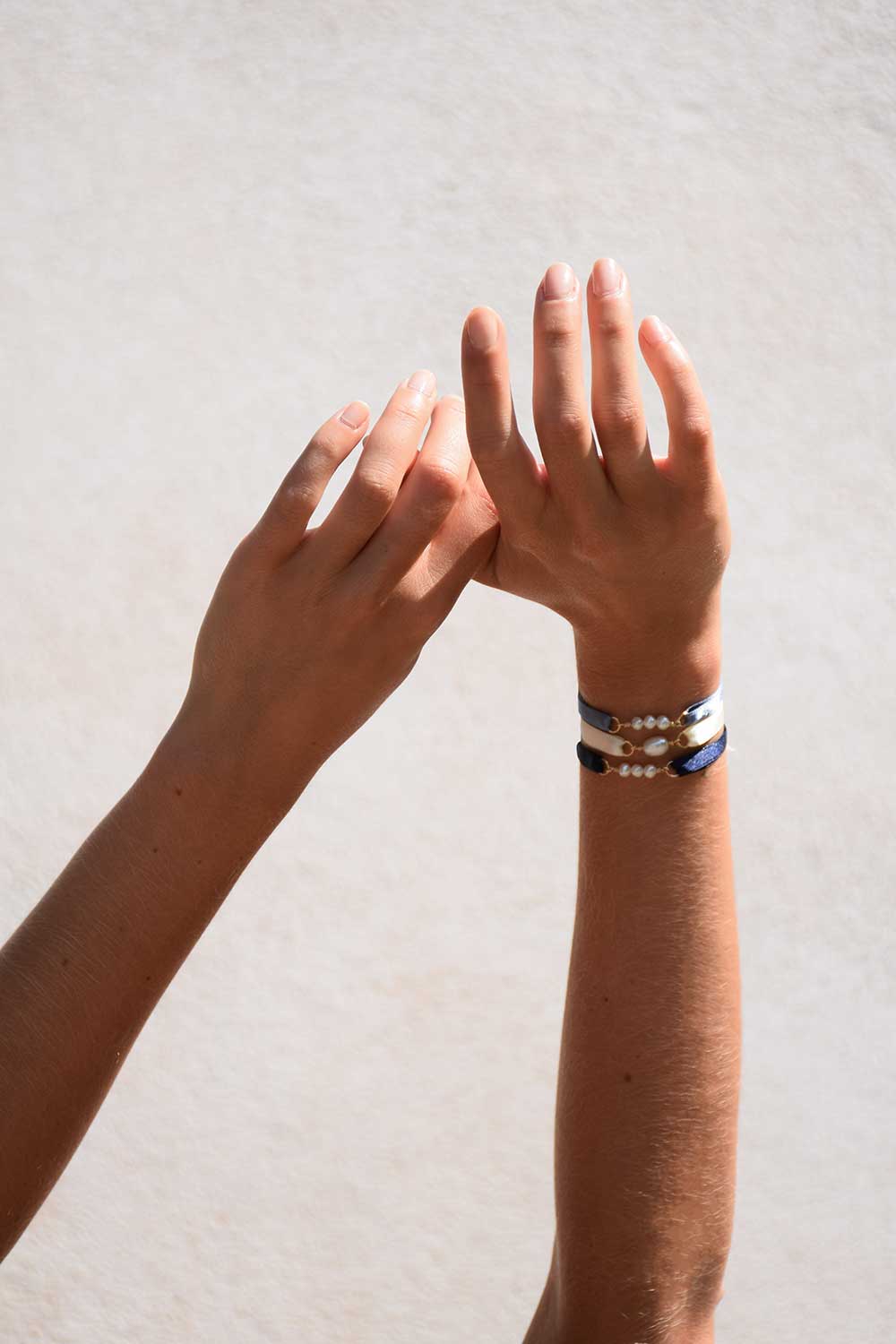 Bracelet ruban | Bleu Mistral