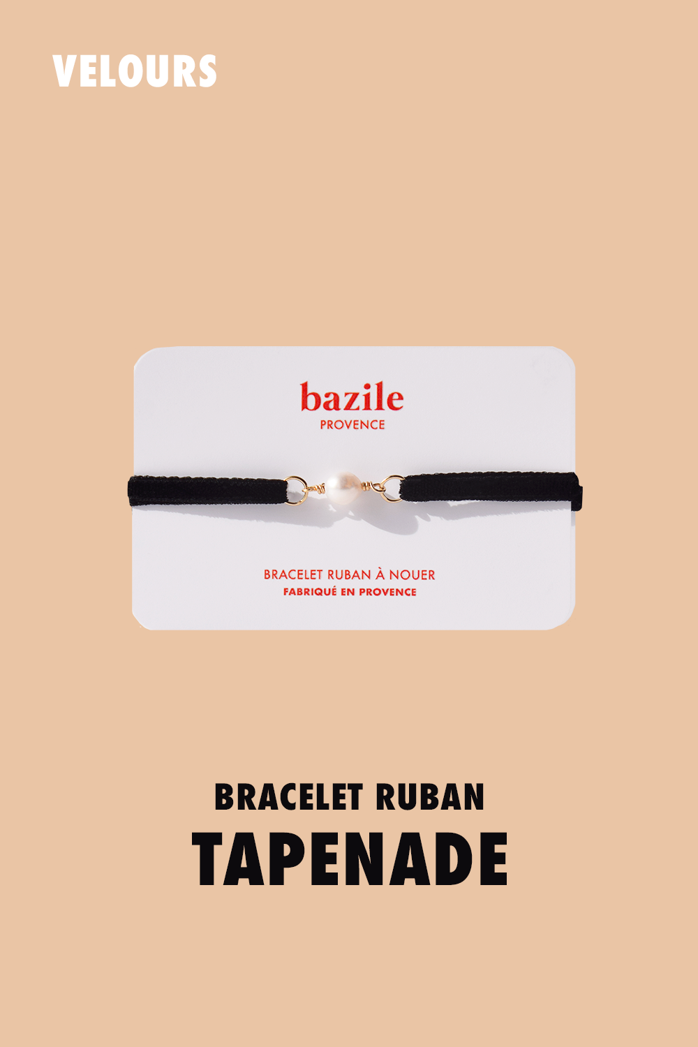 Bracelet ruban de velours | Noir Tapenade