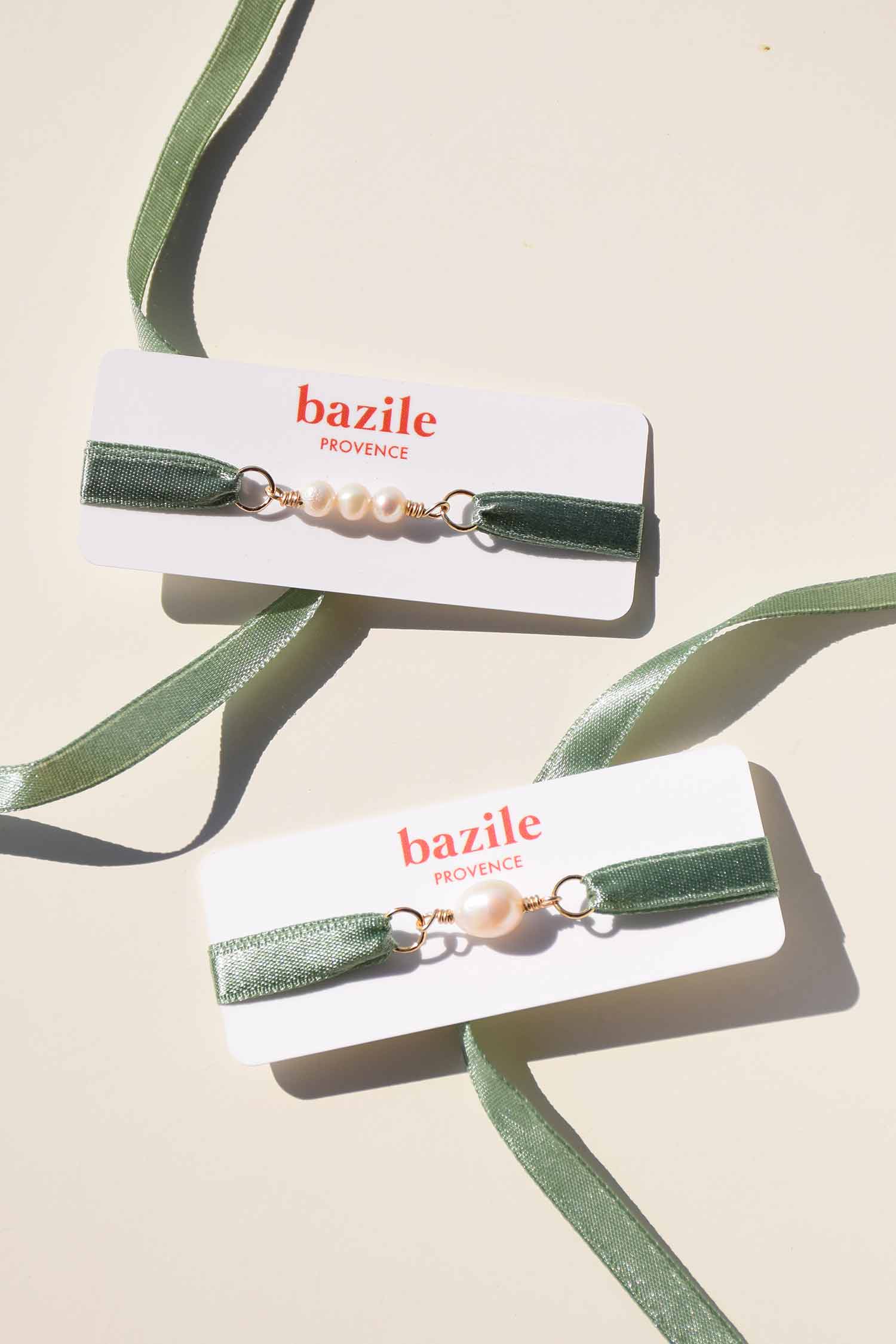 Bracelet ruban | Vert Thym