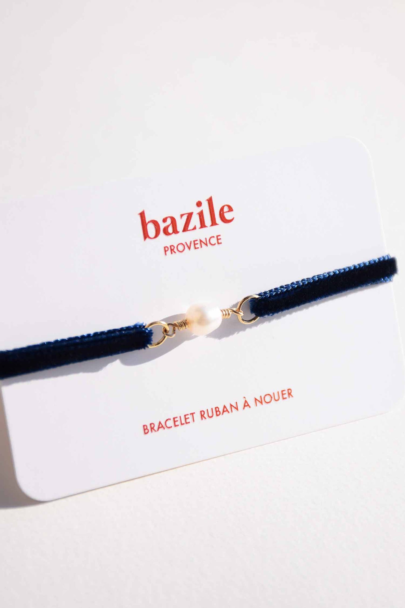 Bracelet ruban de velours | Bleu Mer