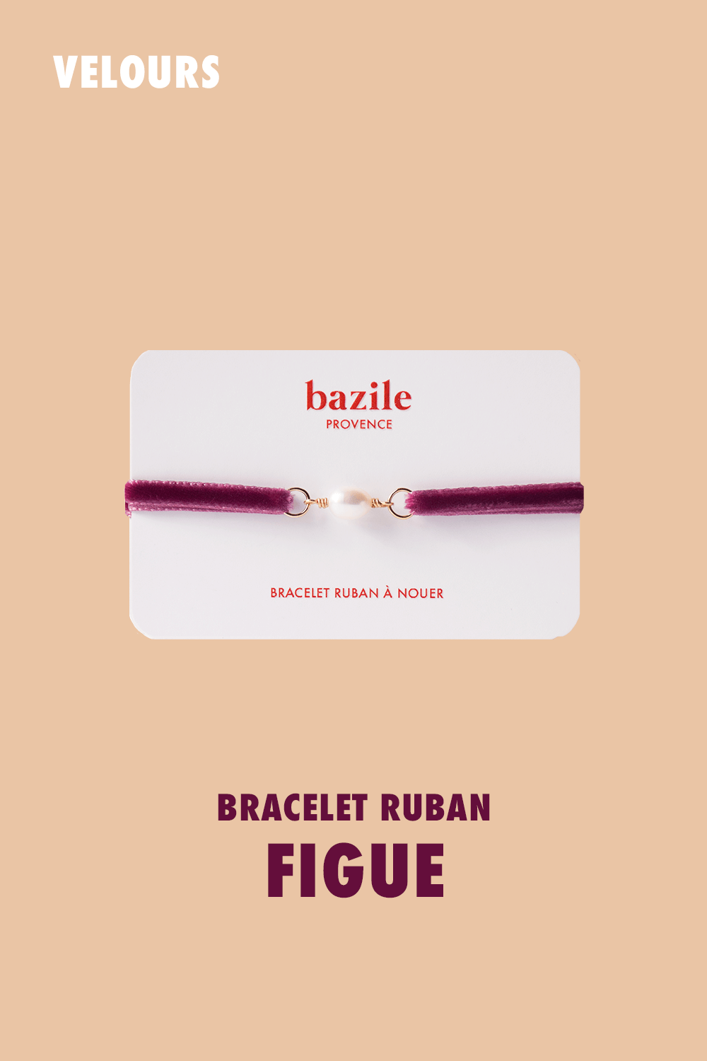 Bracelet ruban de velours | Figue