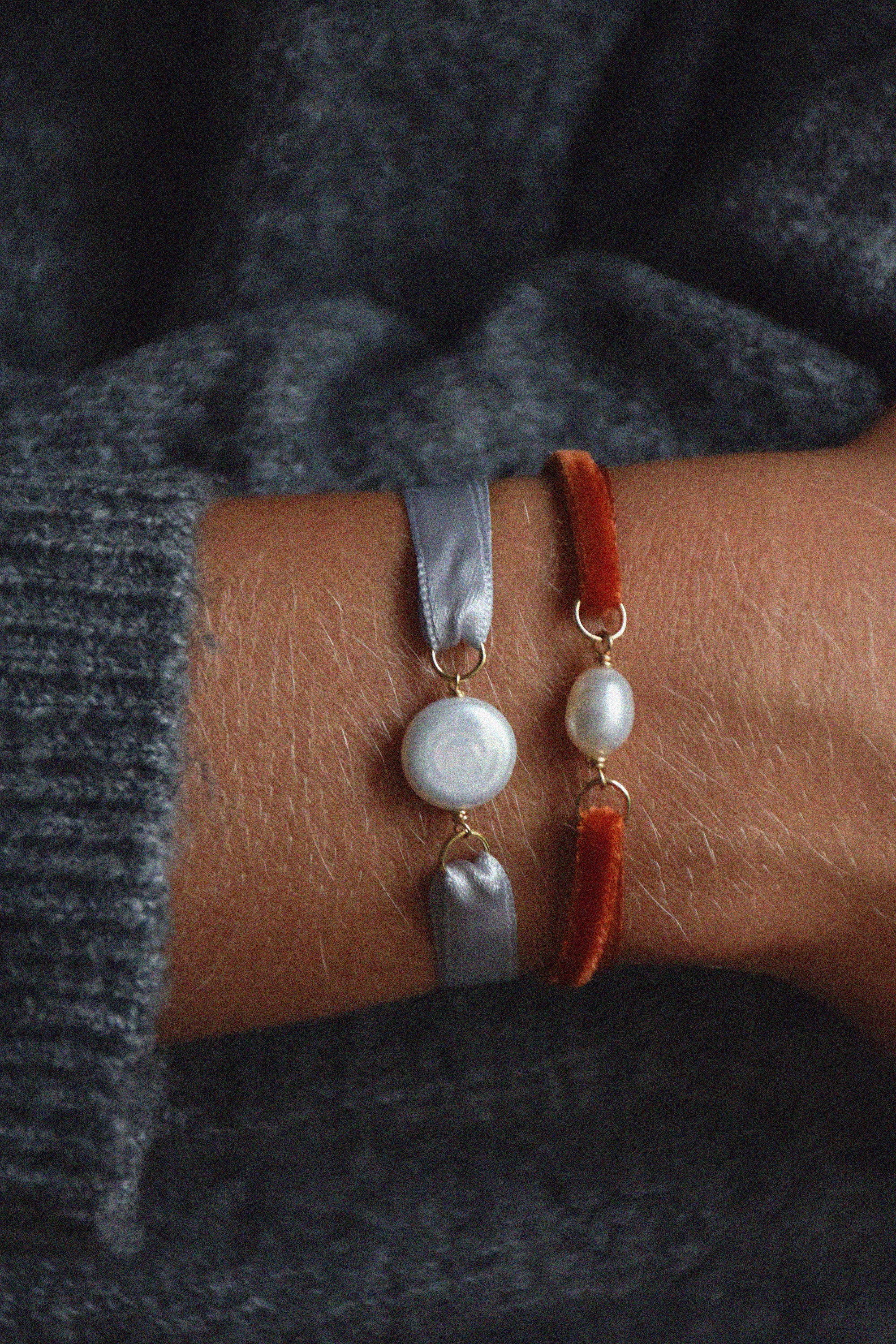 Bracelet ruban de velours | Rouge tomette - Bazile Provence (4053687206006)