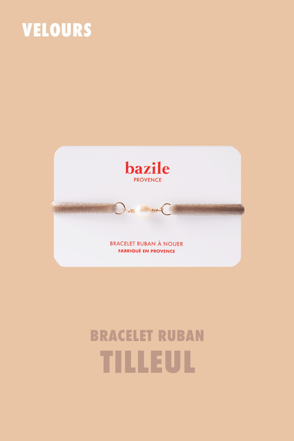 Bracelet ruban de velours | Tilleul