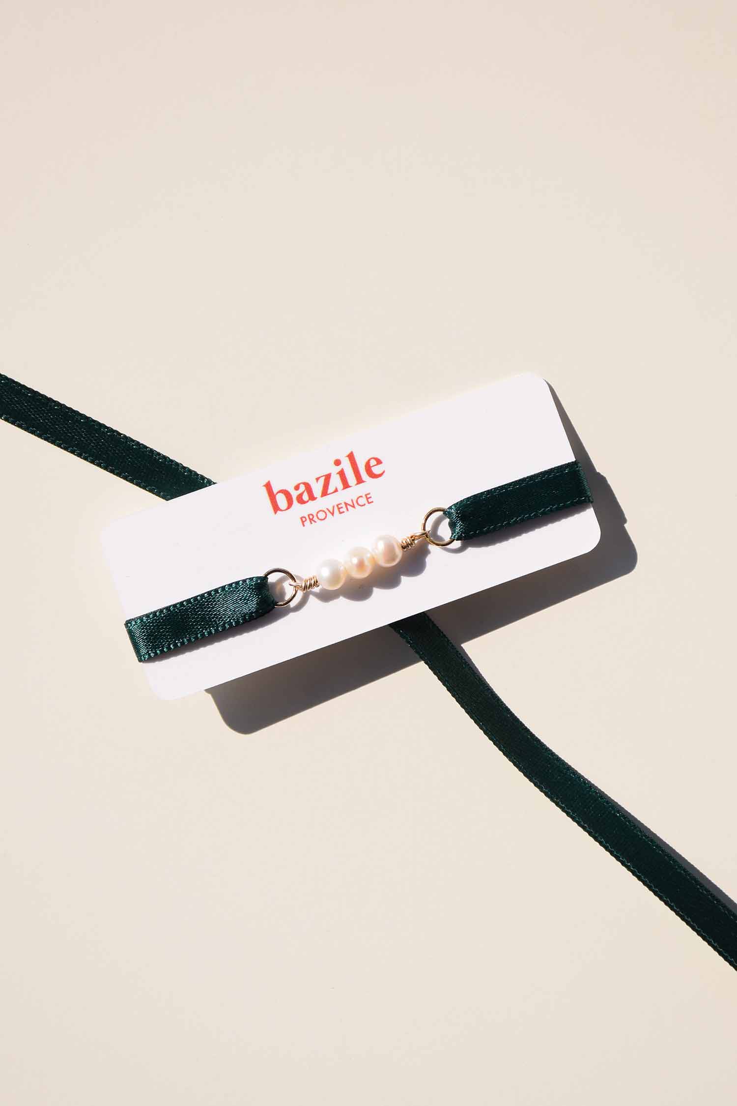 Bracelet ruban de velours | Noir Tapenade | Bazile Provence Bracelet ruban de velours | Noir Tapenade | Bazile Provence