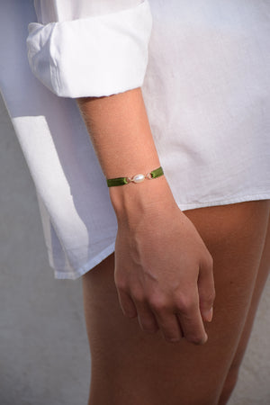 Bracelet ruban | Vert olive (4709480890508)
