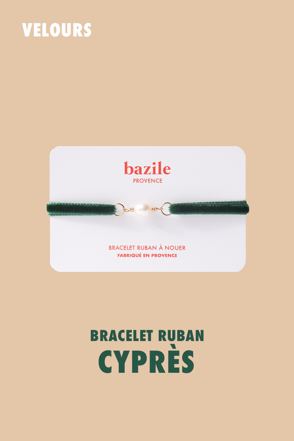 Bracelet ruban de velours | Cyprès