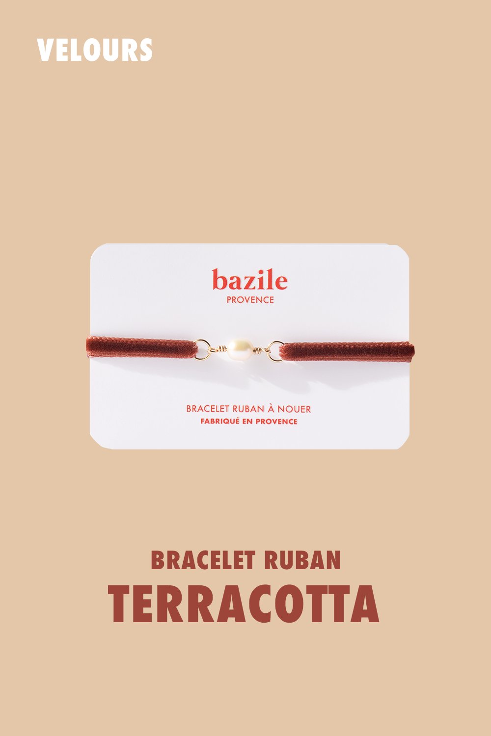 Bracelet ruban de velours | Terracotta